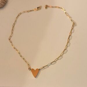 Reversible Gold Heart Pendant Necklace